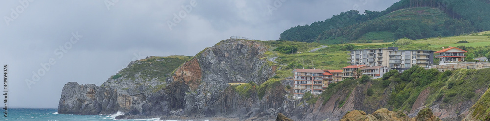 Beach in Bakio, village of Basque Country. Spain