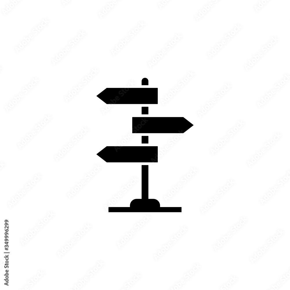 signpost, arrow, direction, information icon black flat shape design isolated on white background signpost, arrow, direction, information icon black flat shape design isolated on white background