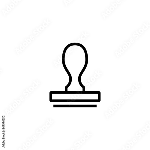 Rubber stamp icon lineart style isolated on white background