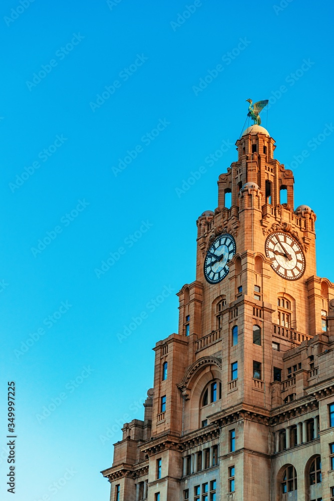 Liverpool city center cityscape closeup