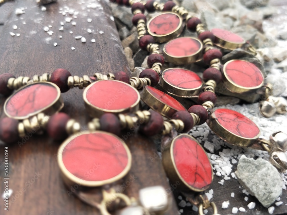 Antique Rustic Red Ornament Necklace Jewelry Antique Rustic Red Ornament Necklace Jewelry