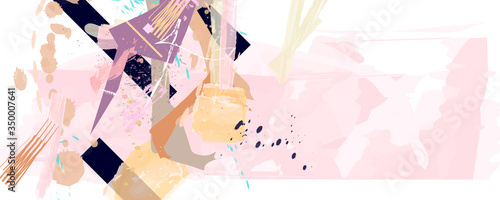 Abstract colorful bright color paint brush art background, multi colorful painting art acrylic water color wallpaper pastel, gradient color art brush mixed, pastel soft oil color paint vector