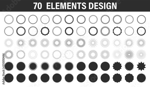 Big set of vintage blank frames. Vintage labels mega collection. Sticker, sunburst. Retro badge elements. Vector illustration.
