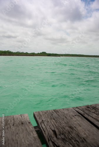 Fototapeta Naklejka Na Ścianę i Meble -  Laguna Kaan Luum , located at Tulum, Mexico is characterized by a unique color of the water