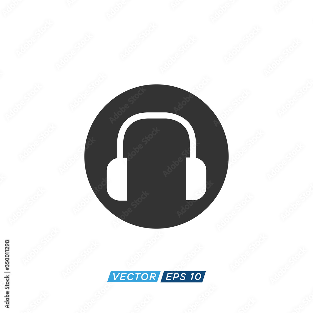 Headphone Icon Design Vector Template Headphone Icon Design Vector Template