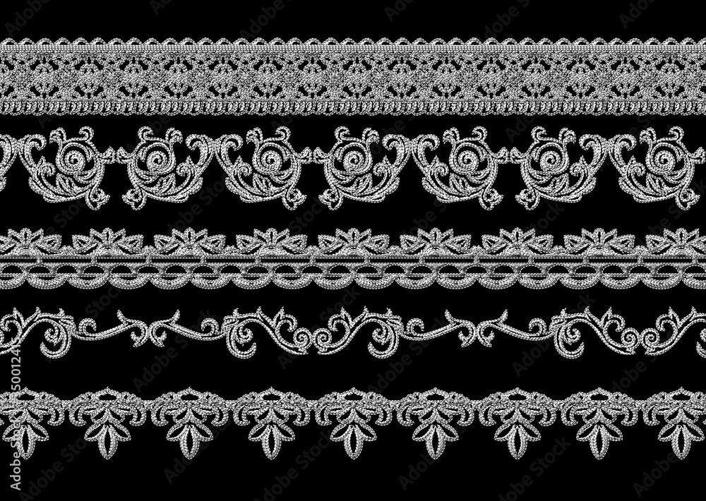 ethnic  3d embroidery border pattern