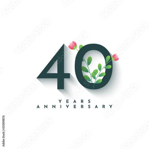 0 Years Anniversary with nature element Illustreation Template design