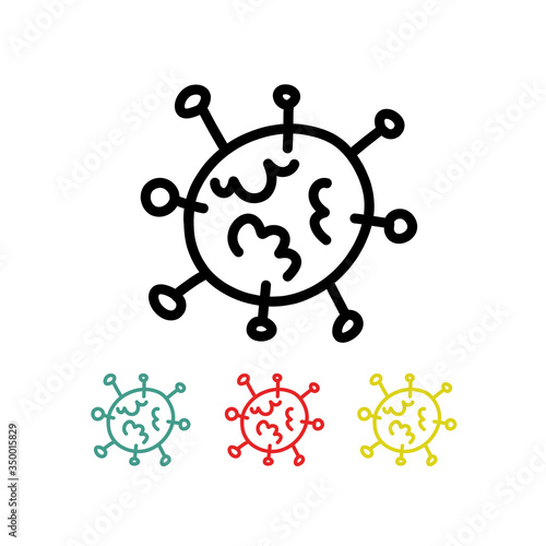 coronavirus doodle icon, vector illustration