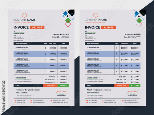 Creative Invoice design vector template