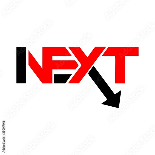 red NEXT initials letter business and tech logo and vector icon