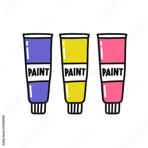 tubes of paint doodle icon, vector illustration