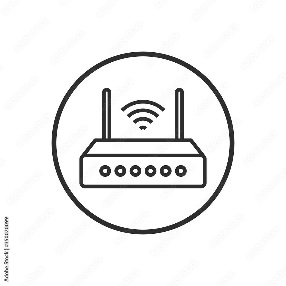 wi fi router line icon, vector illustration wi fi router line icon, vector illustration