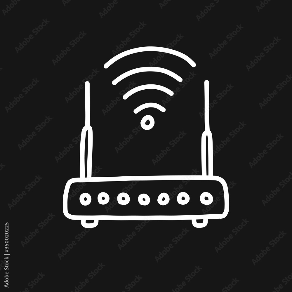 wi fi router doodle icon, vector illustration wi fi router doodle icon, vector illustration