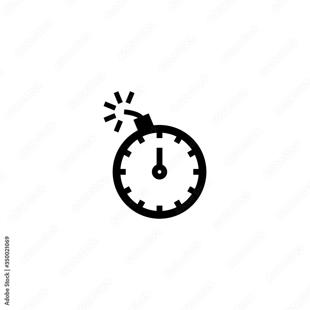 Deadlines icon symbol in black flat shape design isolated on white background Deadlines icon symbol in black flat shape design isolated on white background