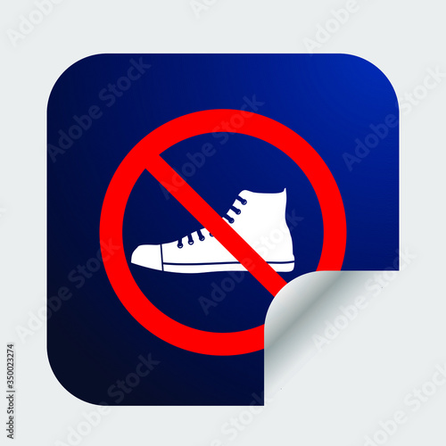 No shoes area, prohibited logo icon or sticker for public area