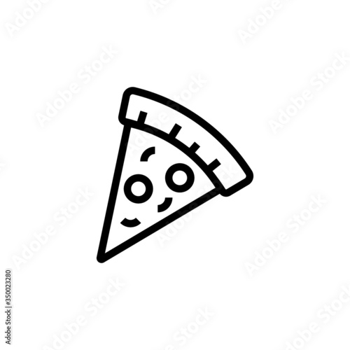 Pizza icon in linear, outline style isolated on white background