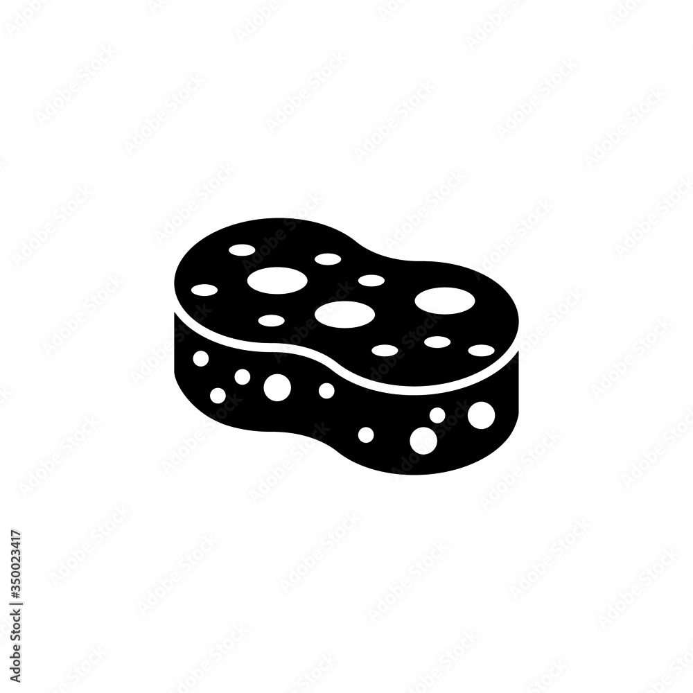 Sponge icon in black flat shape design isolated on white background Sponge icon in black flat shape design isolated on white background