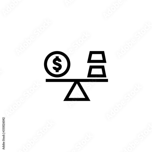 Stability value icon in linear, lineout icon style isolated on white background