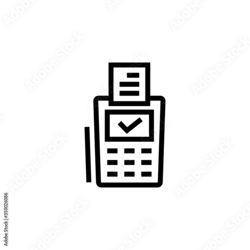 Pos terminal icon in linear, lineout icon style isolated on white background