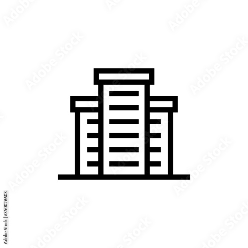 Business office building icon in linear, lineout icon style isolated on white background
