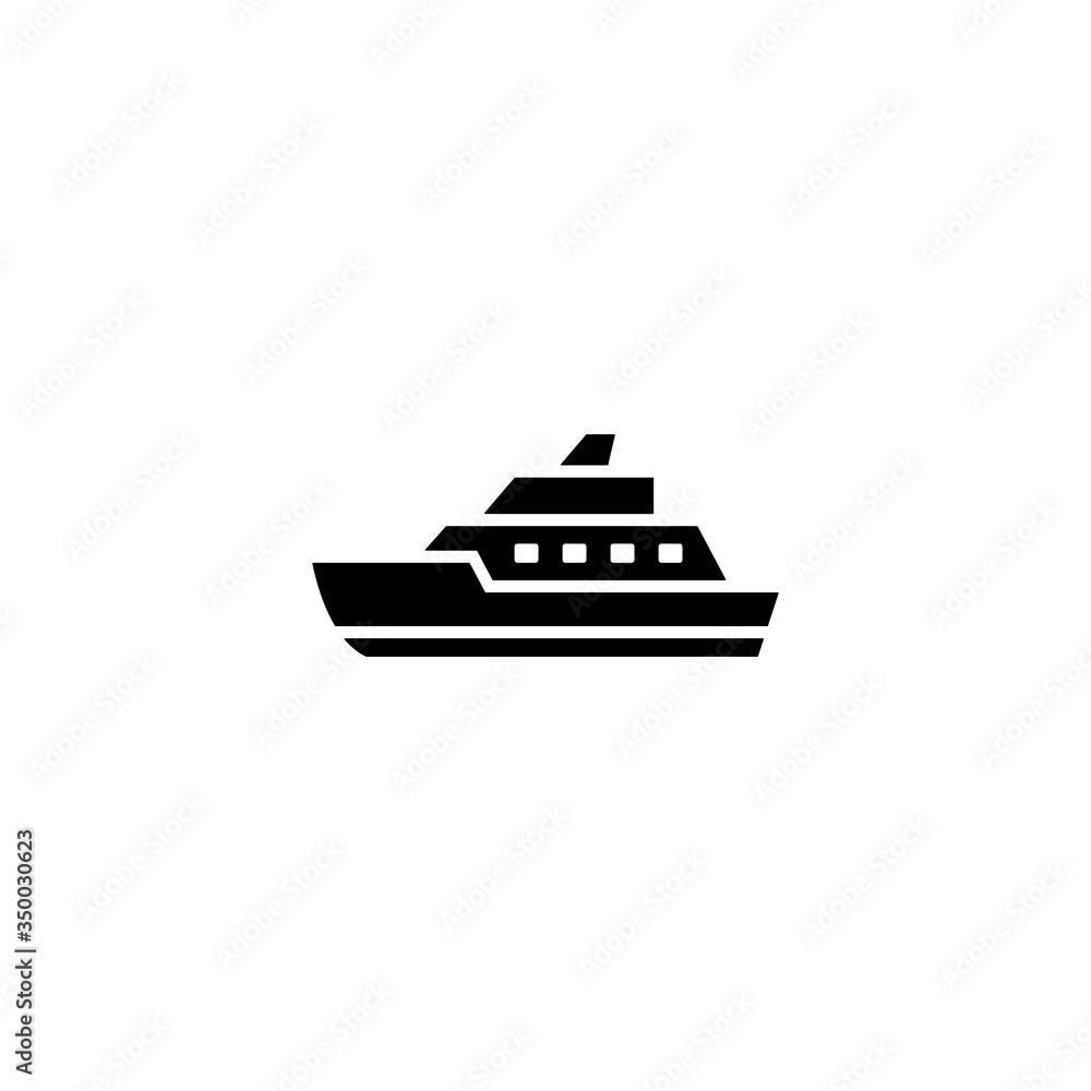 Foto Ferry boat icon in black flat shape design isolated on white background