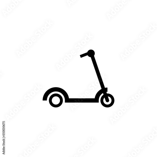 Kick scooter icon vector  in black flat shape design isolated on white background 