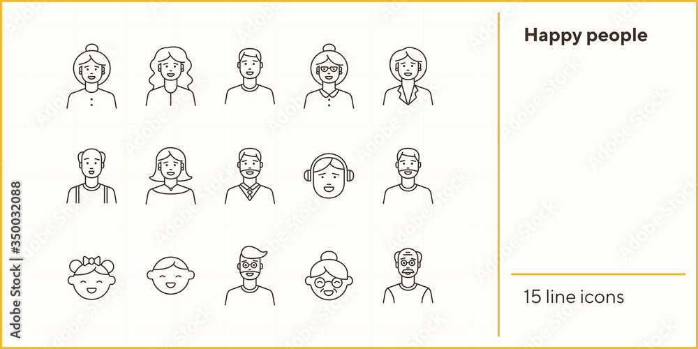 Fotografie Happy people icons
