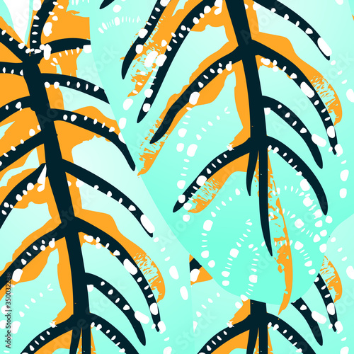 Tropical Leaf. Modern Motif. Jungle Print. Foliage
