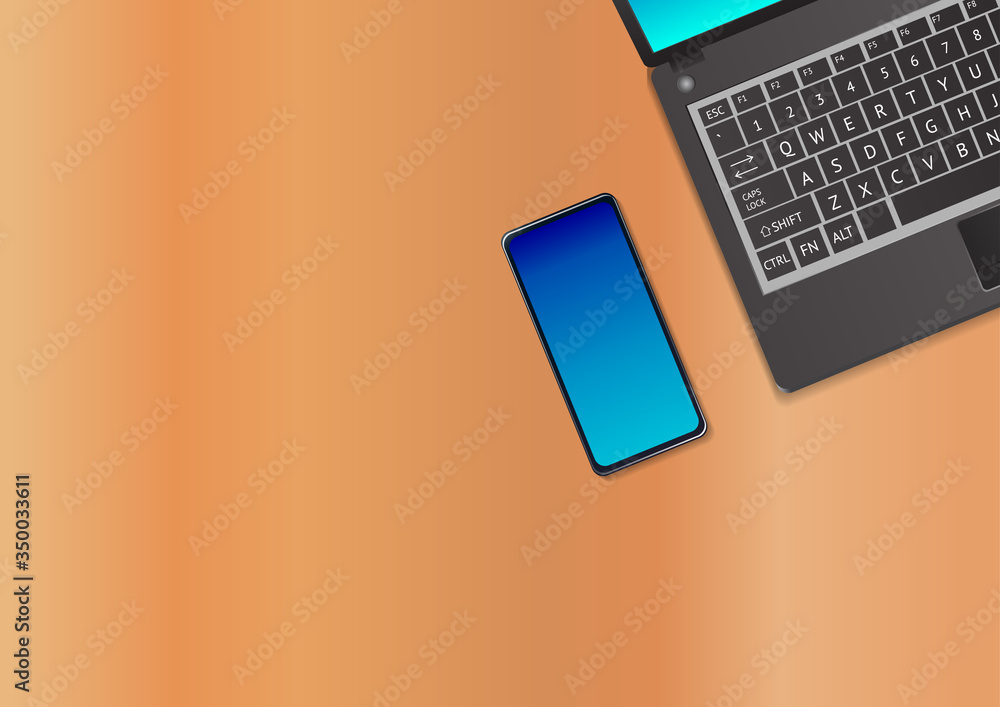 Banner with copy space of workplace of businessman. Banner with copy space of workplace of businessman.