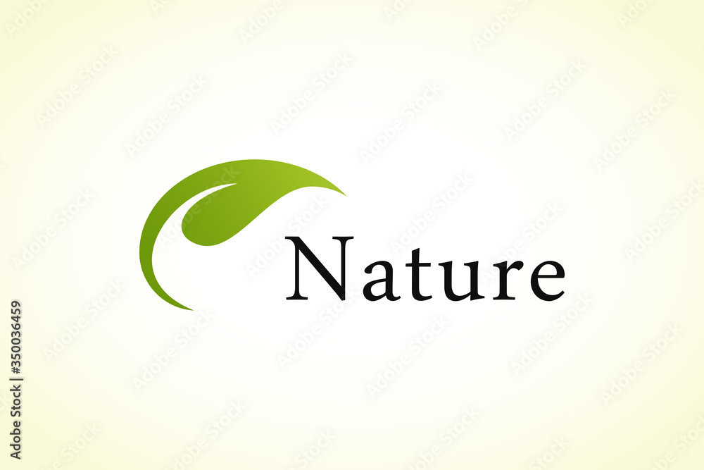 Fototapeta premium Abstract Natural Ecology Logo. Green Leaf Symbol. Usable for Business, Healthcare and Nature Logos. Flat Vector Logo Design Template Element.