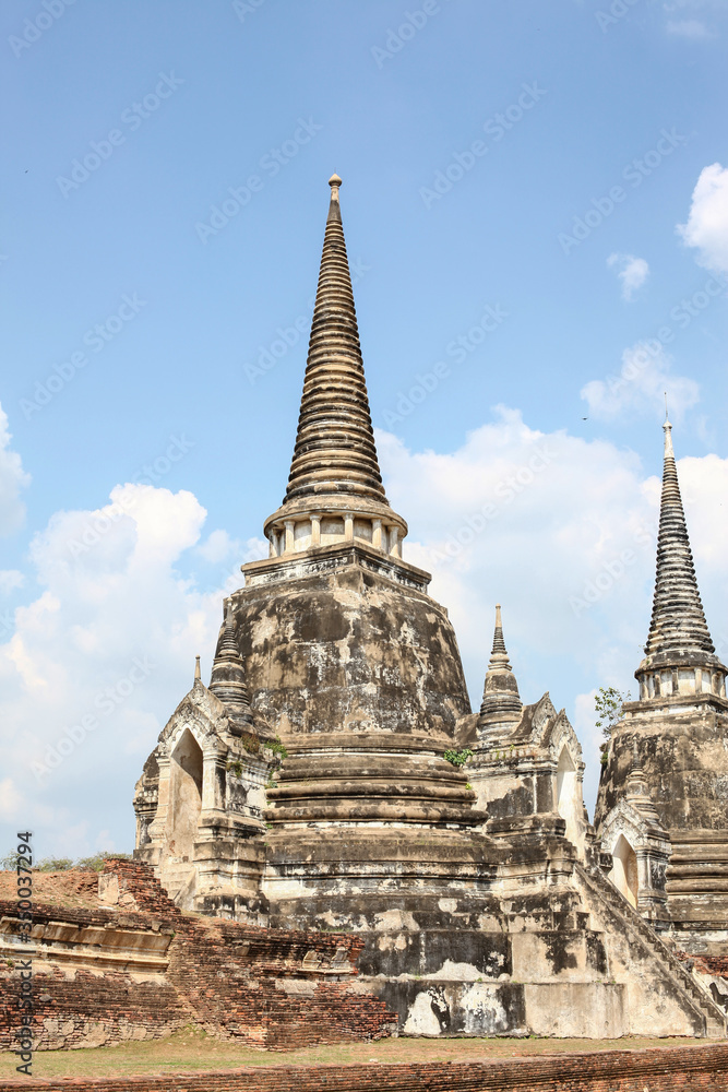 The big prang in The Wat Phrasisanpeth is famous and history landmark of Ayutthaya,Thailand