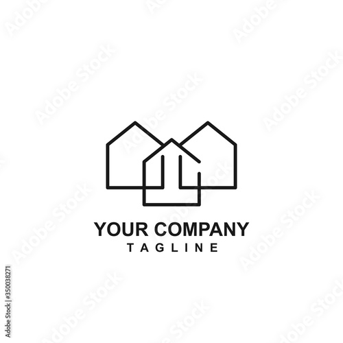 simple real estate, property assets, and house logo and vector icon