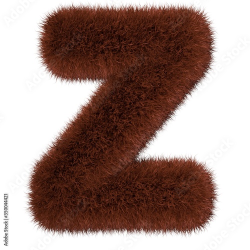 3d decorative wild zoo bear texture animal fur english characters. Fun 3d rendering lettering. 