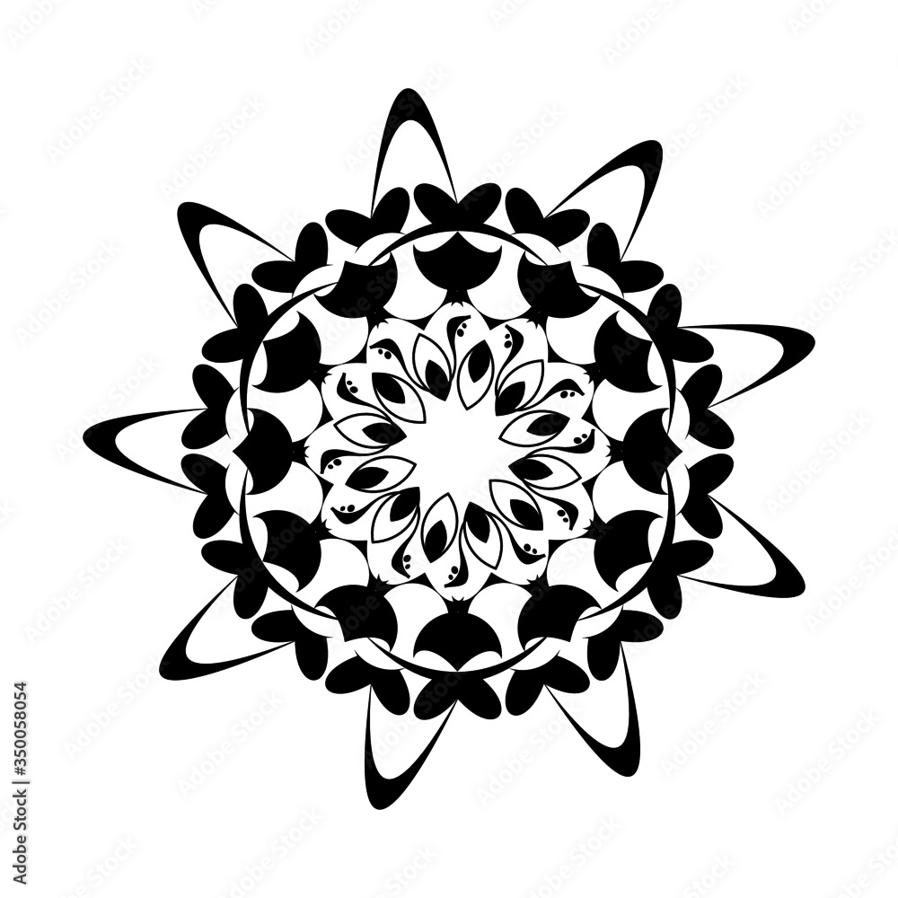 Fototapeta premium Elegant mandala vector with black
