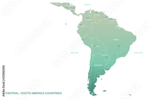 south america map. latin america vector map. 