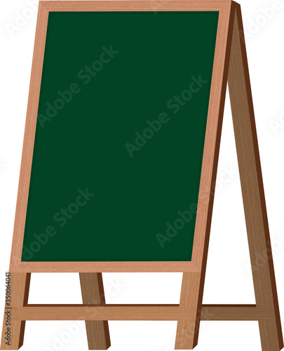 A wooden blackboard stand placed at an angle.