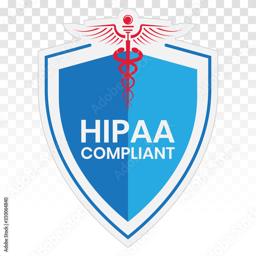 Health Insurance Portability and Accountability Act - HIPAA badge flat icon on a transparent background
