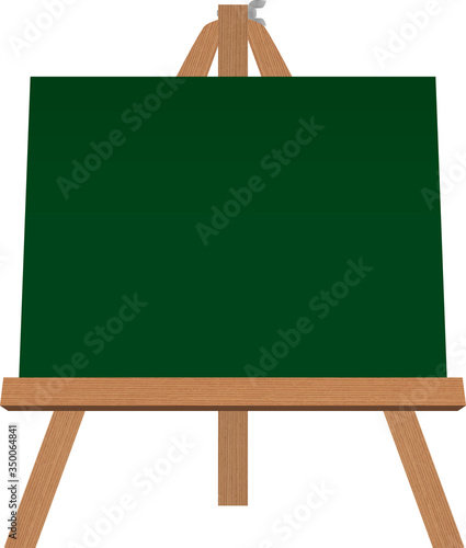 Illustration of blackboard easel on a white background.