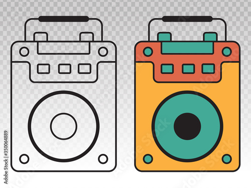 Portable speaker active flat icon on a transparent backgrounds photo