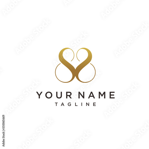 Letter SS with Love Heart Symbol Beauty Logo. S fashion logo design.