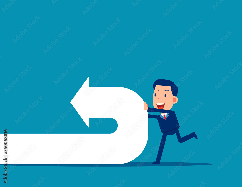 Pushing and changing arrow symbol direction Pushing and changing arrow symbol direction