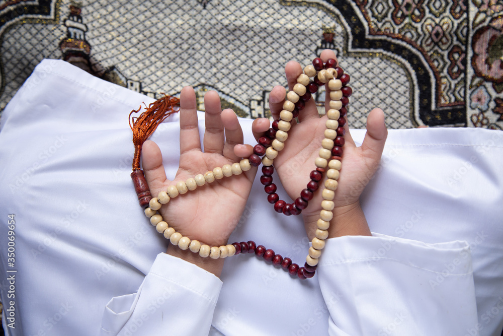 praying hands Muslim men pray to worship with faith during the Ramadan