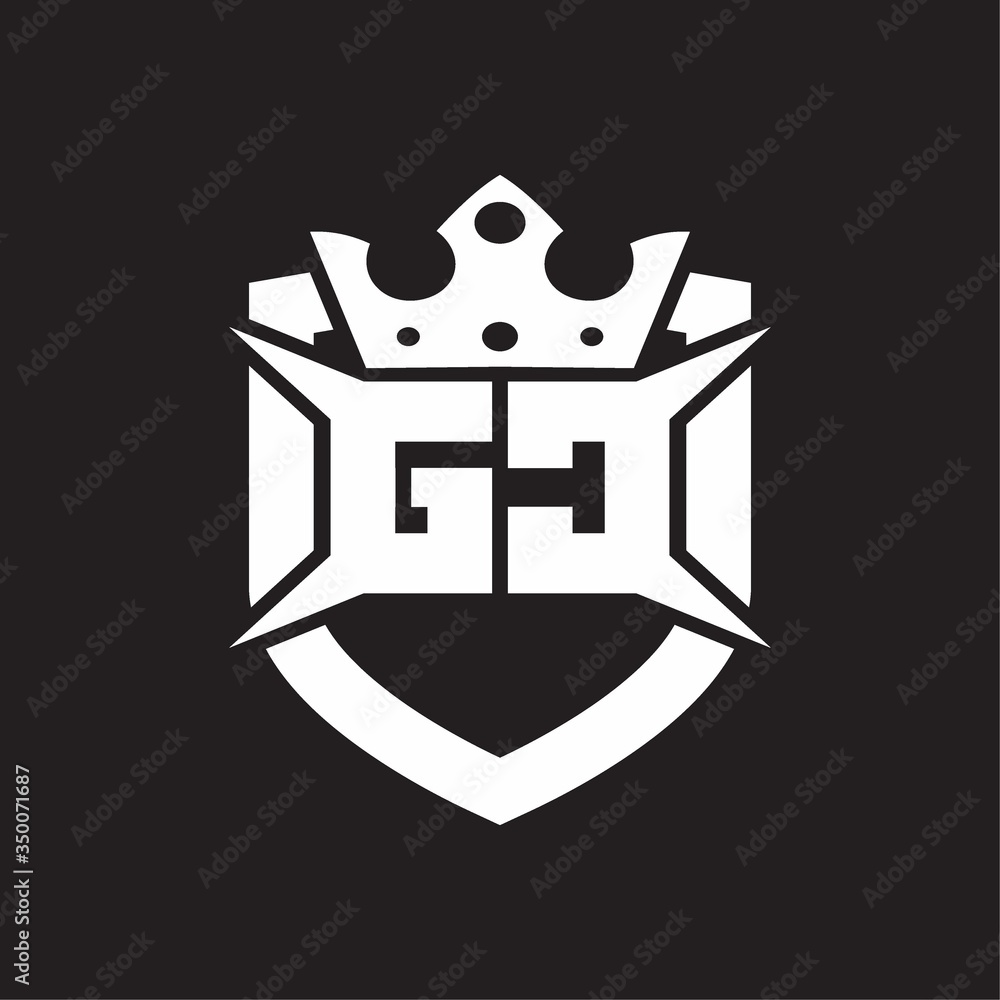 GC Logo monogram isolated with shield and crown design template Stock ...