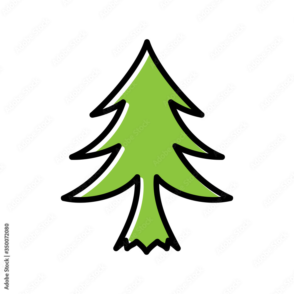 fir hand drawn icon vector design fir hand drawn icon vector design