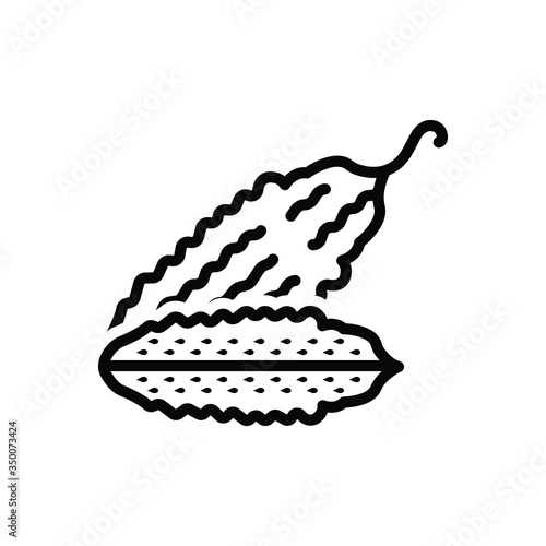 Black line icon for bitter gourd