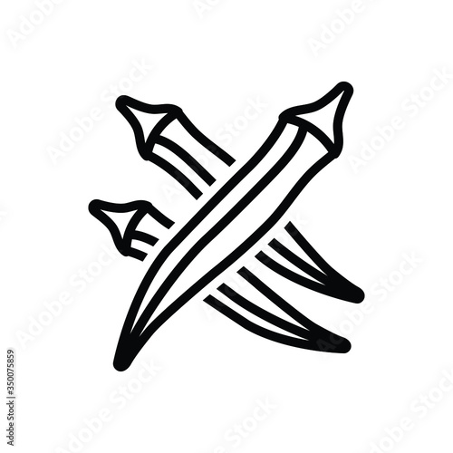 Black line icon for lady finger