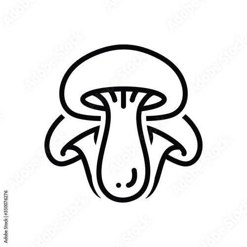 Black line icon for mushroom