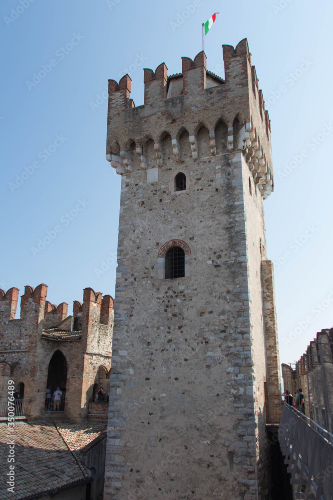 Tower of Scaliger Castle, Sirmione, Lombardy, Italy.