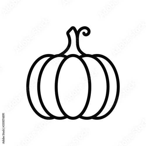 Black line icon for pumpkin