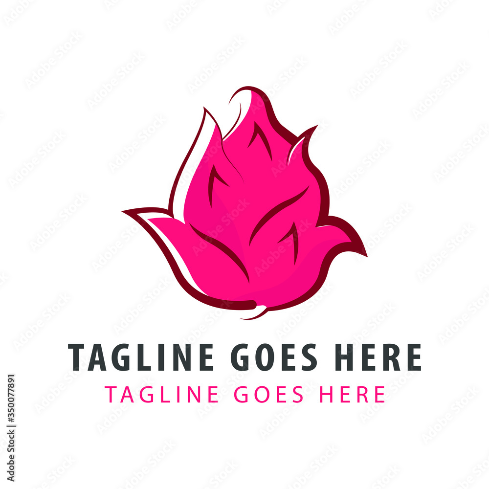 Dragon fruit logo vector design template. Dragon fruit symbol icon